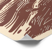 Bergwidder Standhafte Natur Holzschnitt-Design Poster (Ecke)