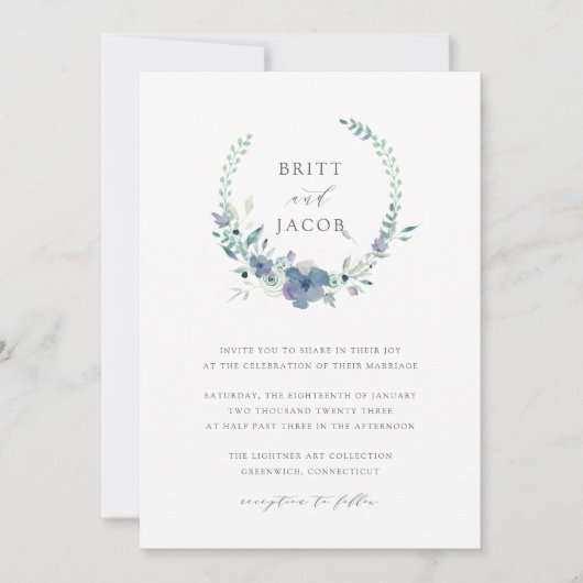 Bergwiese | Hochzeit von Wasserfarben Einladung (Vorderseite)