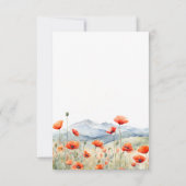 Bergwiese Sommer Mohn Romantische Hochzeit Save The Date (Rückseite)