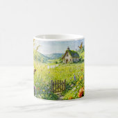 Bergwiesenhaus mit Blumen, Tor und Aber Kaffeetasse (Mittel)