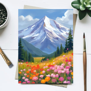 Bergwildblumen Aquarell Landschaft Natur Postkarte
