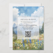 Bergwildblumen Florale QR-Code-Hochzeit Einladung (Rückseite)