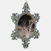 BERGWINTER SCHNEEFLOCKEN Zinn-Ornament (Links)