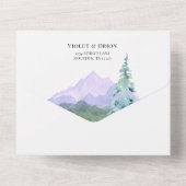 Bergwüste Rustikale Hochzeit All In One Einladung (Rückseite)