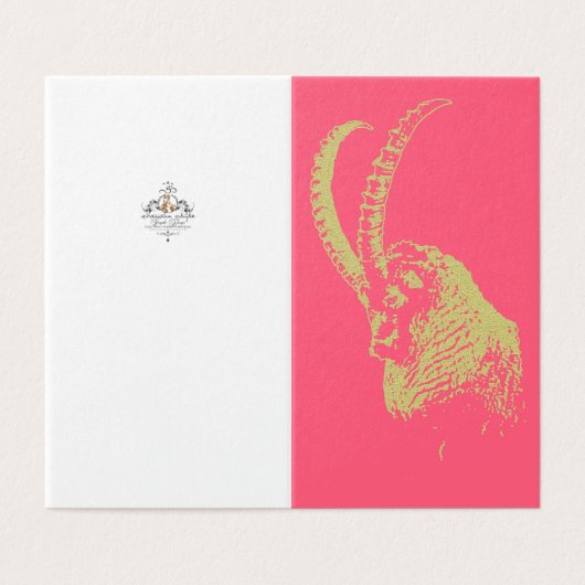 Bergziege - Grußkarte (Außenseite Aufgefaltet)