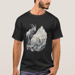 Bergziege mit Landschaftsbild Bergsee-Zauber T-Shirt