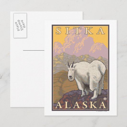 Bergziege - Sitka, Alaska Postkarte (Vorne/Hinten)