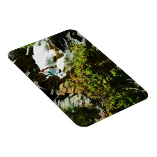 Bergziege und Abstrakter Impressionismus Magnet (Rechte Seite)