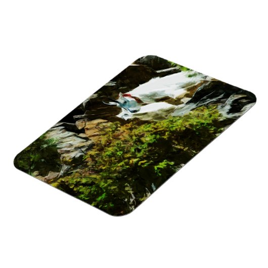 Bergziege und Abstrakter Impressionismus Magnet (Linke Seite)