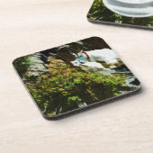 Bergziege und Abstrakter Impressionismus Untersetzer (Linke Seite)