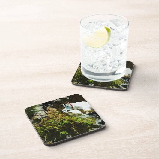 Bergziege und Abstrakter Impressionismus Untersetzer (Rechte Seite)