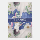 Bergziege Wasserfarbenes Muster Geschirrtuch (Vertikal)