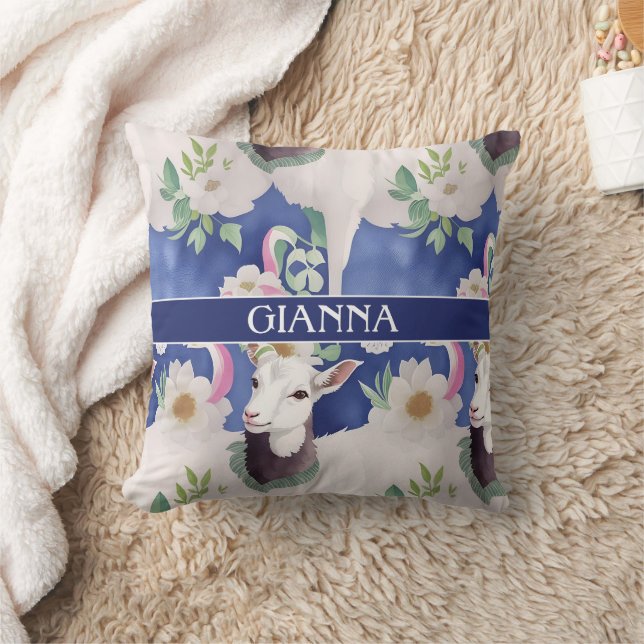 Bergziege Wasserfarbenes Muster Kissen (Decke)