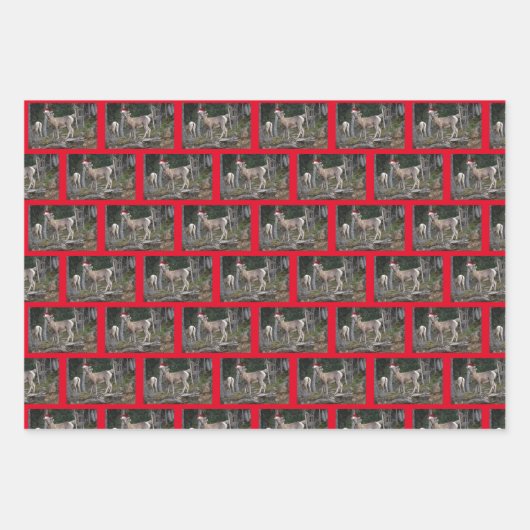 Bergziegen mit Hasen des Weihnachtsmanns für Chris Geschenkpapier Set (Vorderseite)