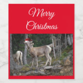 Bergziegen mit Santa-Claus-Hüten für XMAS Weinetikett (Einzelnes Label)