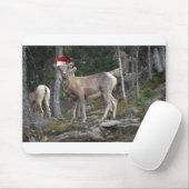 Bergziegen mit Weihnachtsmannmützen Mousepad (Mit Mouse)