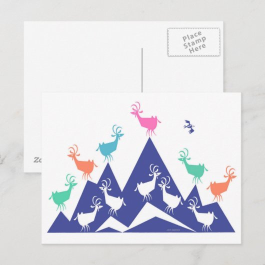 Bergziegen Postkarte (Vorne/Hinten)