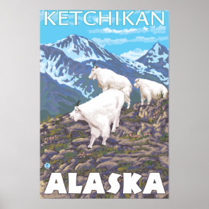 Bergziegen-Szene - Ketchikan, Alaska Poster