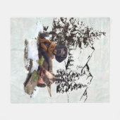 Bergziegenjagd Fleecedecke (Vorderseite (Horizontal))