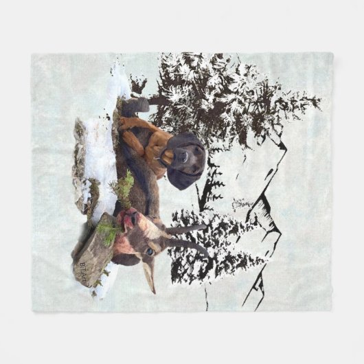 Bergziegenjagd Fleecedecke (Vorderseite (Horizontal))