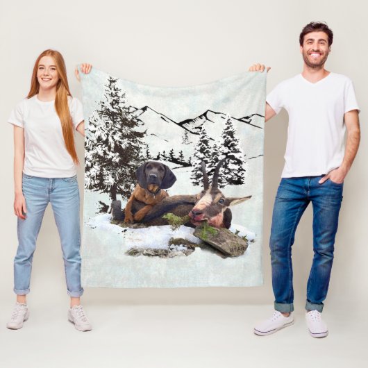 Bergziegenjagd Fleecedecke (Beispiel)