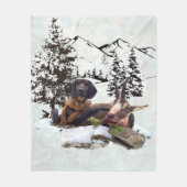 Bergziegenjagd Fleecedecke (Vorderseite)