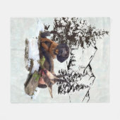 Bergziegenjagd Fleecedecke (Vorderseite (Horizontal))