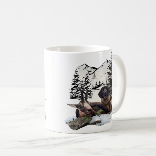 Bergziegenjagd Kaffeetasse (VorderseiteRechts)