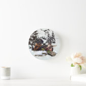 Bergziegenjagd Runde Wanduhr (Zuhause)