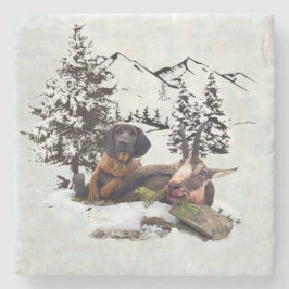 Bergziegenjagd Steinuntersetzer