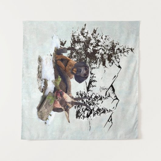 Bergziegenjagd Wandteppich (Vorderseite (Horizontal))