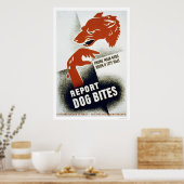 Bericht Dog Bites 1941 WPA Poster (Küche)