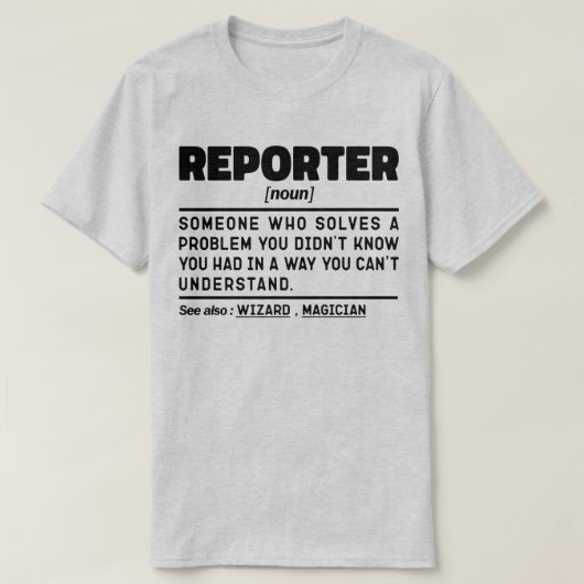 Bericht Noun Berichterstattung Pressemitteilung Co T-Shirt (Design vorne)