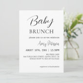 Bericht über Babybrunch Moderne Babydusche Einladung (Stehend Vorderseite)