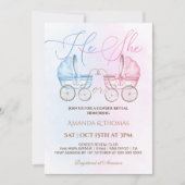 Bericht über Babytrollenrosa und blaues Geschlecht Einladung (Vorderseite)