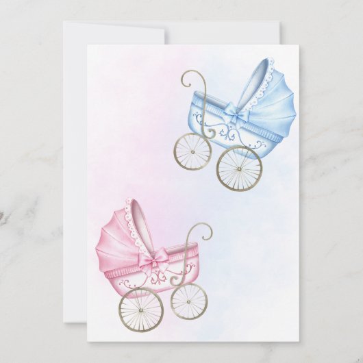 Bericht über Babytrollenrosa und blaues Geschlecht Einladung (Rückseite)