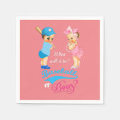 Bericht über Baseball oder Bows Pink Blue Gender Serviette (Vorderseite)