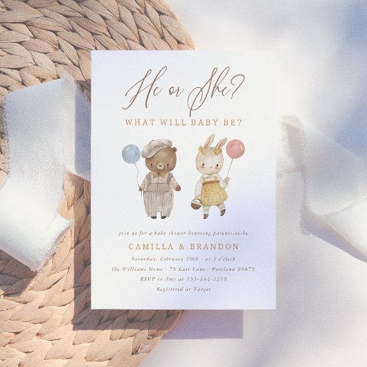 Bericht über Boho Watercolor Woodland Animals Gend Einladung