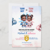 Bericht über Boxgeschlecht bei Jungen oder Mädchen Einladung (Vorderseite)