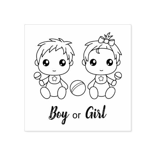 Bericht über Boy Girl Baby Shower Gender Gummistempel (Prägung)