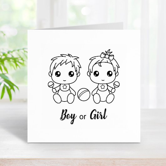 Bericht über Boy Girl Baby Shower Gender Gummistempel