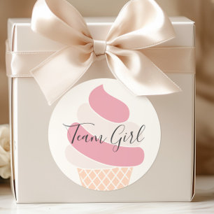 Bericht über das Farbgeschlecht von Team Girl Ice  Runder Aufkleber