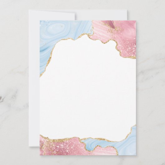 Bericht über das Geschlecht der Blaue und rosa Aga Einladung (Rückseite)