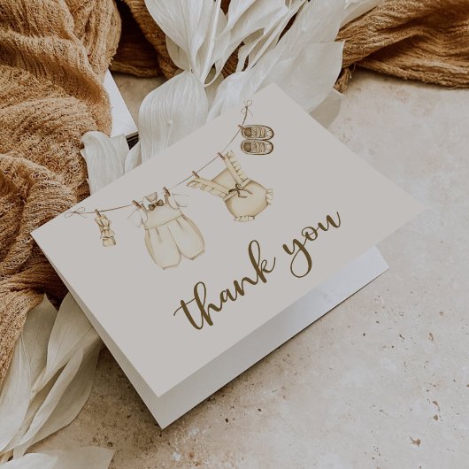 Bericht über das Geschlecht von Babykleidern mit W Dankeskarte