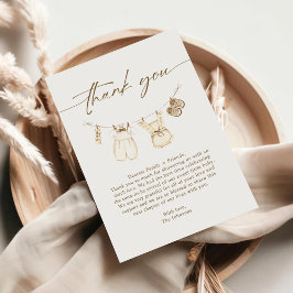 Bericht über das Geschlecht von Babykleidern mit W Dankeskarte