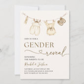 Bericht über das Geschlecht von Babykleidern mit W Einladung (Vorderseite)