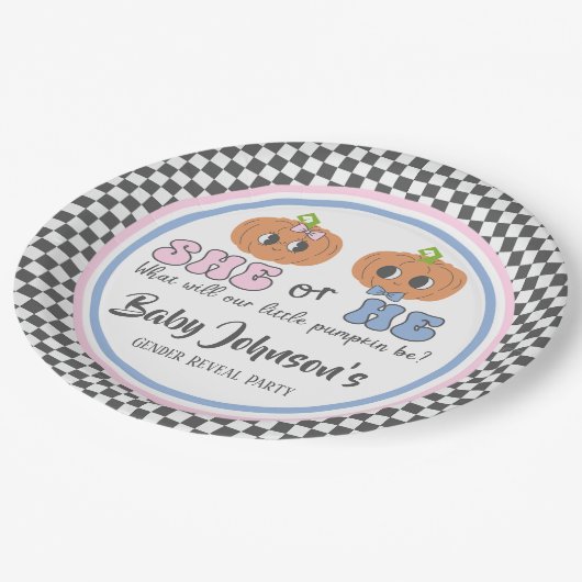 Bericht über das Geschlecht von Kindern - Niedlich Pappteller (Schrägansicht)