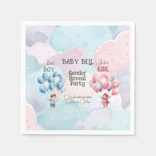 Bericht über das Geschlecht von Kindern Serviette (Vorderseite)