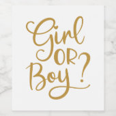 Bericht über das Geschlecht von Mädchen oder junge Weinetikett (Einzelnes Label)