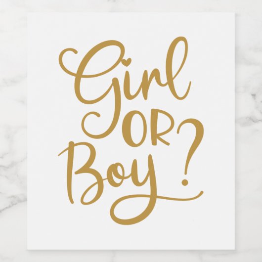 Bericht über das Geschlecht von Mädchen oder junge Weinetikett (Einzelnes Label)